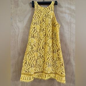 Lovers + Friends Yellow Lace Dress